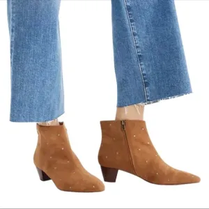 Madewell Bea Suede Studded Ankle Boots 8 EUC