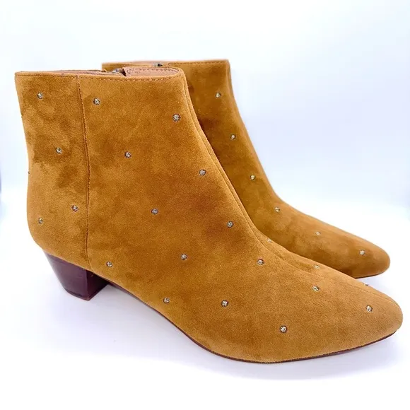 Madewell Bea Suede Studded Ankle Boots 8 EUC