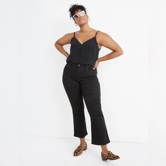 Madewell | Black Cali Demi-Boot Jeans Festive Gold Piping Edition Size 31/12