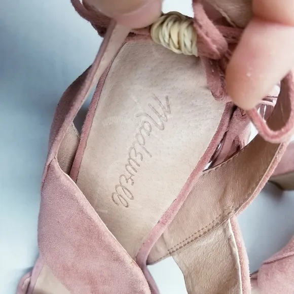 Madewell | Blush Suede Strap Heel Sandals 7.5