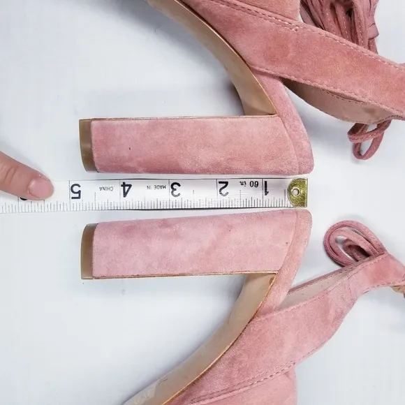 Madewell | Blush Suede Strap Heel Sandals 7.5