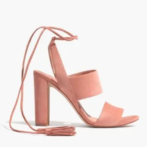 Madewell | Blush Suede Strap Heel Sandals 7.5