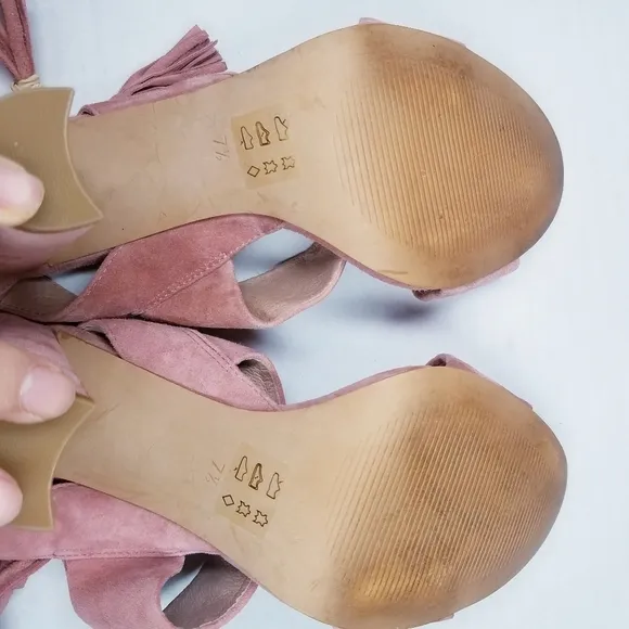 Madewell | Blush Suede Strap Heel Sandals 7.5