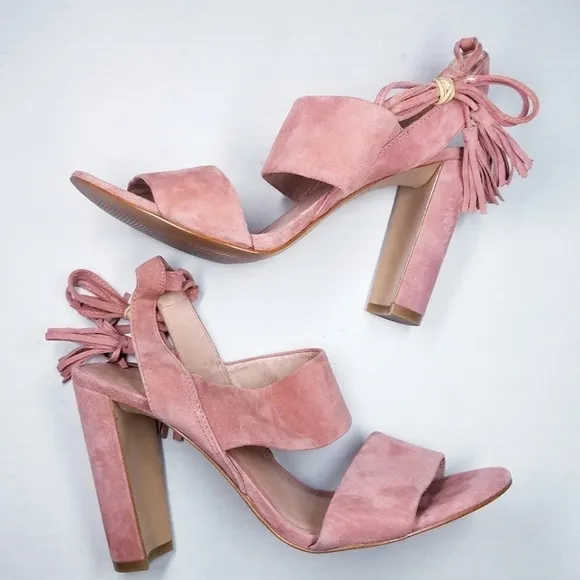 Madewell | Blush Suede Strap Heel Sandals 7.5