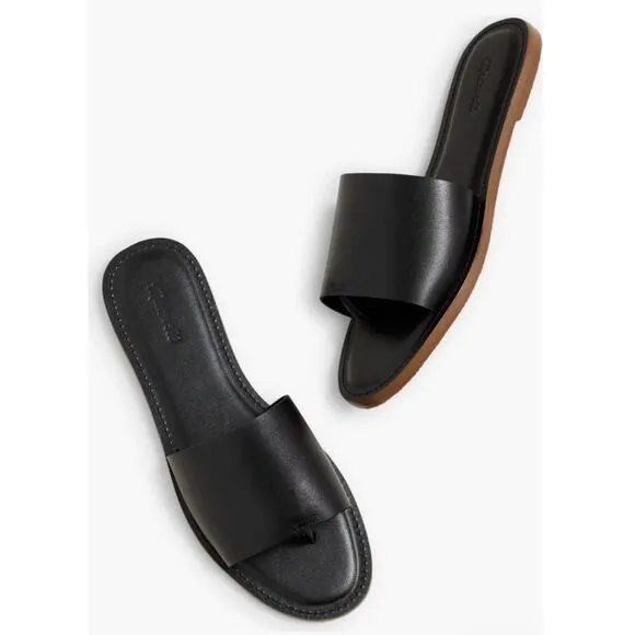 Madewell Boardwalk Post Slide Sandal (Riley) Black Size 6