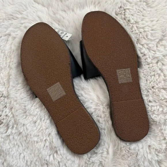 Madewell Boardwalk Post Slide Sandal (Riley) Black Size 6