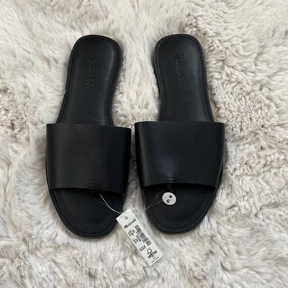 Madewell Boardwalk Post Slide Sandal (Riley) Black Size 6