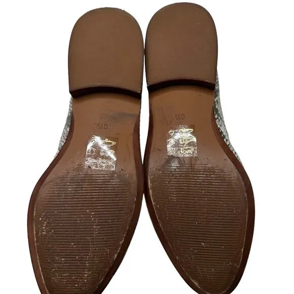 Madewell Frances Leather Snake Pointed Toe Flat Loafers Size 6.5