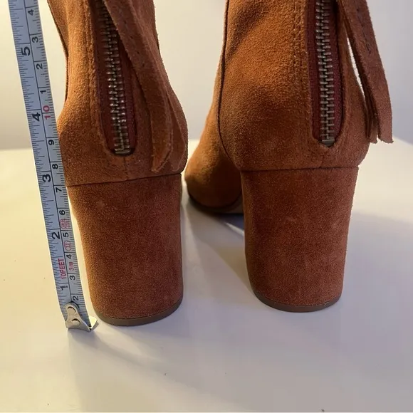Madewell Jillian Heel Boots Suede Brown Maple Syrup Size 7.5 Women's
