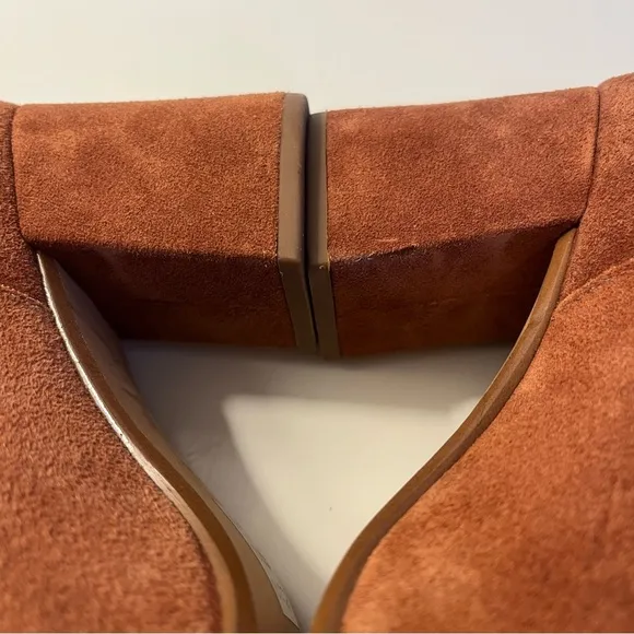Madewell Jillian Heel Boots Suede Brown Maple Syrup Size 7.5 Women's