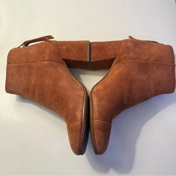 Madewell Jillian Heel Boots Suede Brown Maple Syrup Size 7.5 Women's