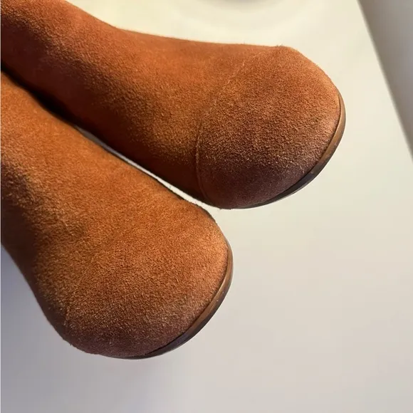 Madewell Jillian Heel Boots Suede Brown Maple Syrup Size 7.5 Women's