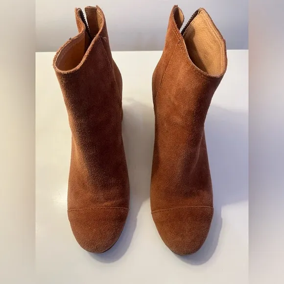 Madewell Jillian Heel Boots Suede Brown Maple Syrup Size 7.5 Women's