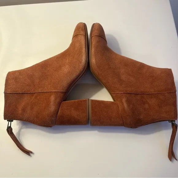 Madewell Jillian Heel Boots Suede Brown Maple Syrup Size 7.5 Women's