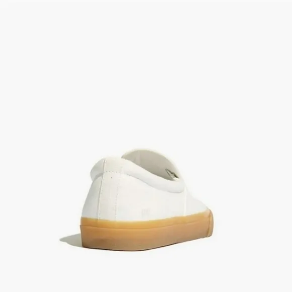 Madewell Sidewalk White Cream Canvas Gum Sole Slip On Sneakers