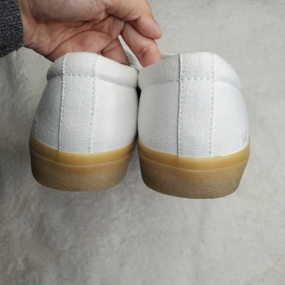 Madewell Sidewalk White Cream Canvas Gum Sole Slip On Sneakers