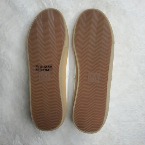Madewell Sidewalk White Cream Canvas Gum Sole Slip On Sneakers