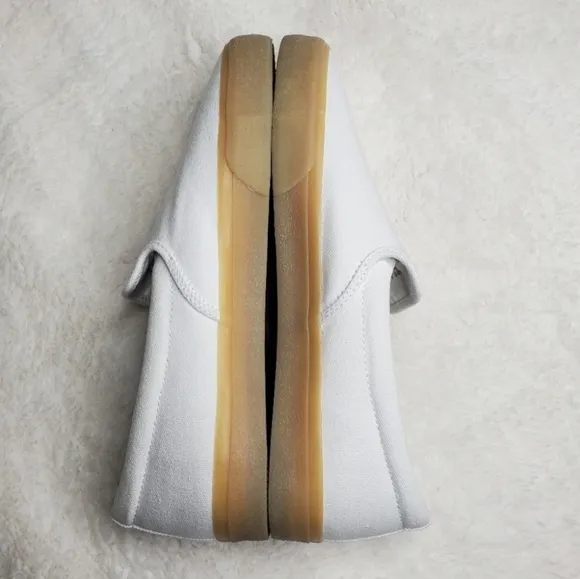 Madewell Sidewalk White Cream Canvas Gum Sole Slip On Sneakers