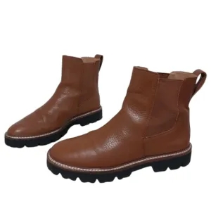 Madewell The Citywalk Lug Sole Chelsea Boots Size 7.5 Brown Leather Pull On