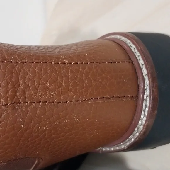 Madewell The Citywalk Lug Sole Chelsea Boots Size 7.5 Brown Leather Pull On