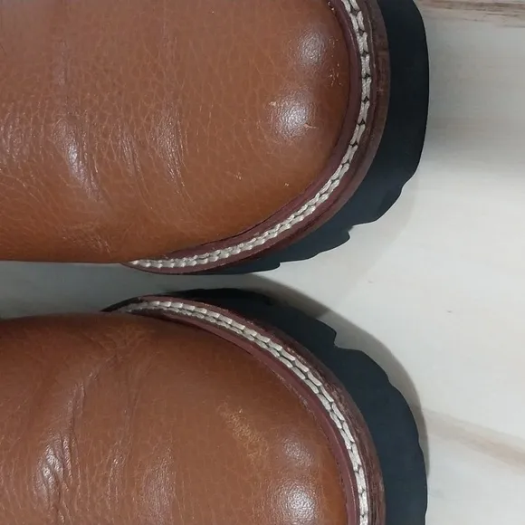 Madewell The Citywalk Lug Sole Chelsea Boots Size 7.5 Brown Leather Pull On