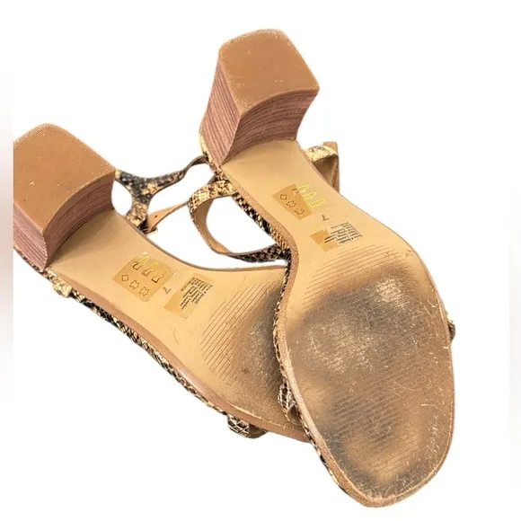 Madewell The Hollie Ankle-Strap Sandal in Snake Embossed Leather Sz 7
