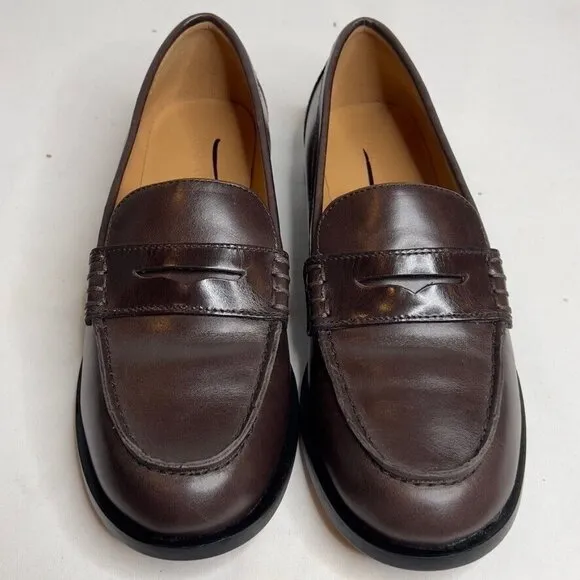 Madewell Womens $168 The Grayson Penny Loafer Turkish Coffee Size 7.5 NR851