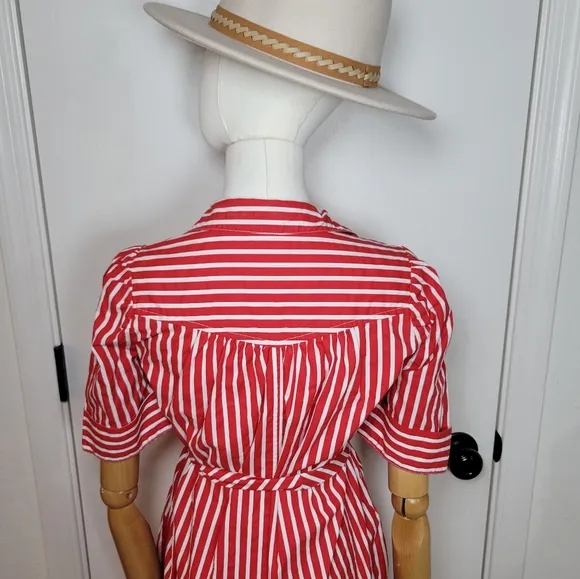 Maeve Anthropologie Kiana Striped Cotton Dress Size XS Classic Meets Casual
