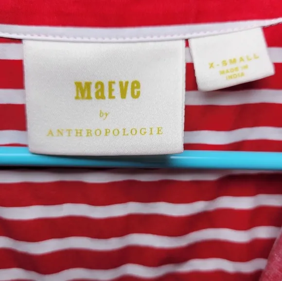 Maeve Anthropologie Kiana Striped Cotton Dress Size XS Classic Meets Casual