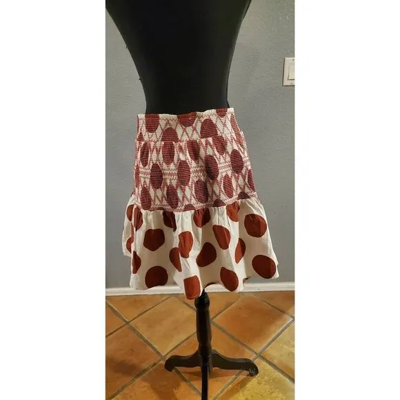Maeve by Anthropologie Smocked polka dot Mini Skirt