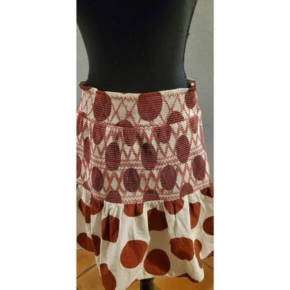 Maeve by Anthropologie Smocked polka dot Mini Skirt