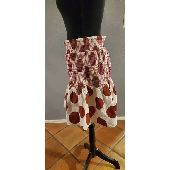 Maeve by Anthropologie Smocked polka dot Mini Skirt