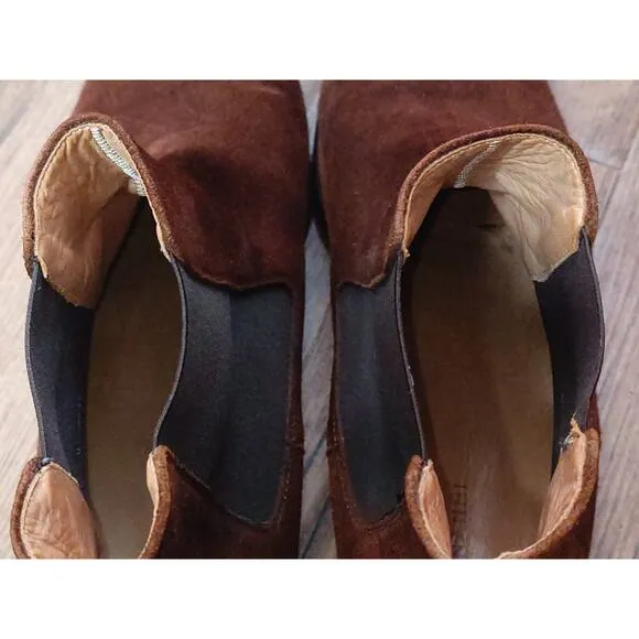 Magnanni Chelsea Dress Boots Coffee Brown Suede Mens Size 10.5 M