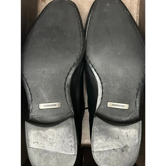 Magnanni Frederico Black Lace Up Dress Shoes Mens 9.5 D Oxfords Loafers Wide