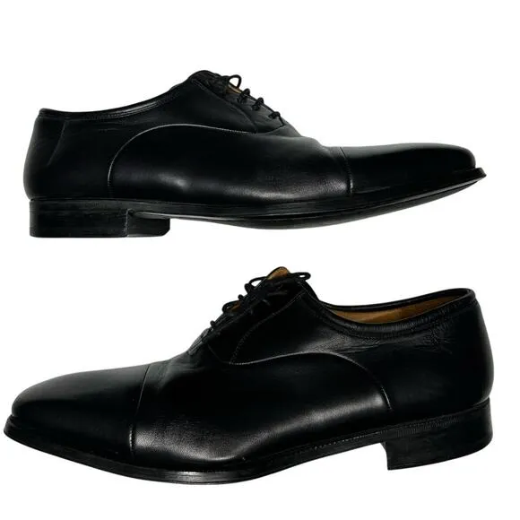 Magnanni Frederico Black Lace Up Dress Shoes Mens 9.5 D Oxfords Loafers Wide