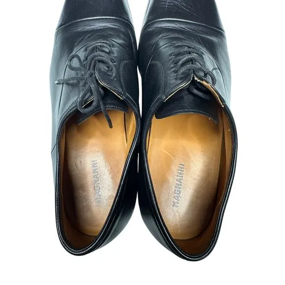Magnanni Frederico Black Lace Up Dress Shoes Mens 9.5 D Oxfords Loafers Wide