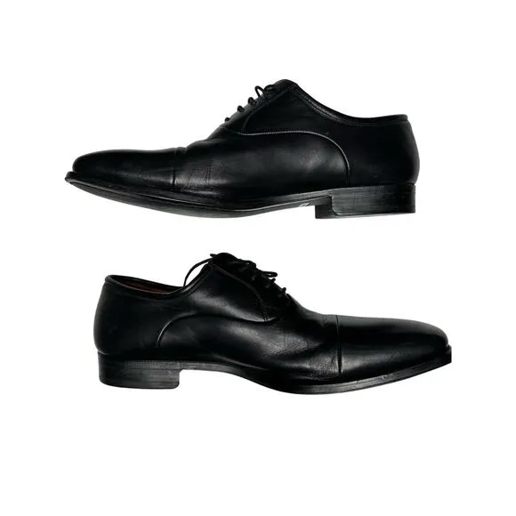 Magnanni Frederico Black Lace Up Dress Shoes Mens 9.5 D Oxfords Loafers Wide