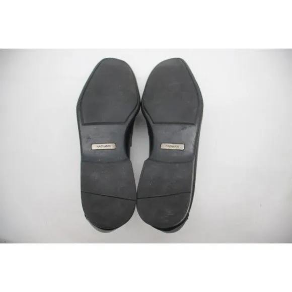 Magnanni Men's Size 10 M Black Leather Shoes Bit Loafers Apron Toe