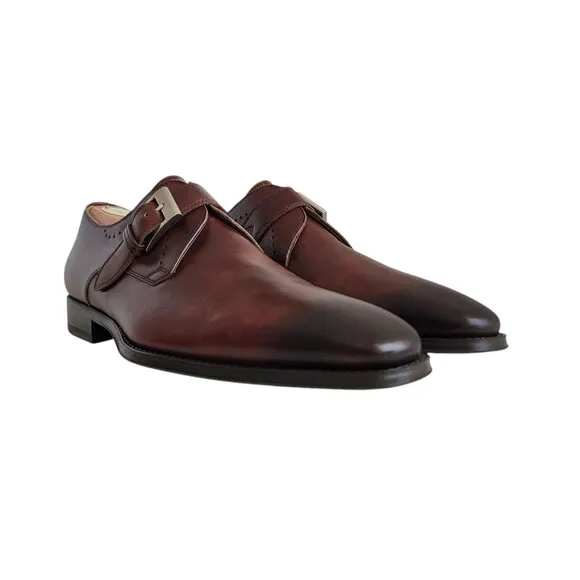 Magnanni Monk Strap Loafers in Brown Men's Size 11