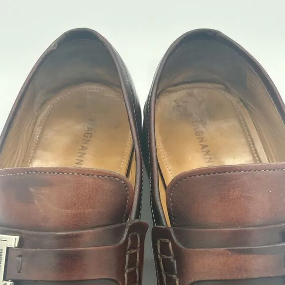 Magnanni Raso Loafers Men's Size 9 24379 Brown Calf-Skin Leather Slip-On