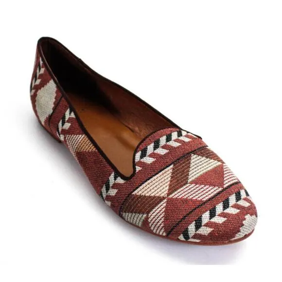Maison Scotch Kilim Style Slip On Loafers Size 8