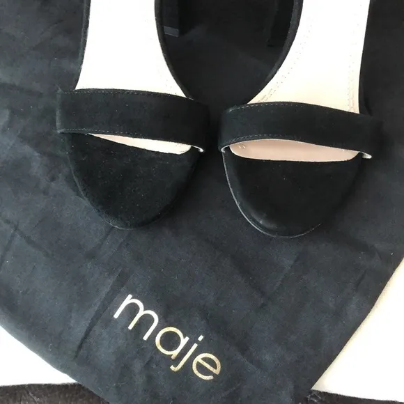 MAJE Fariaz Suede Sandals In Black