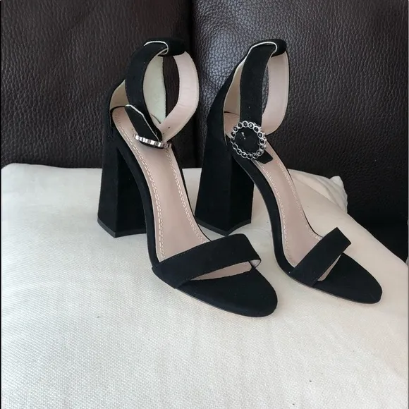 MAJE Fariaz Suede Sandals In Black