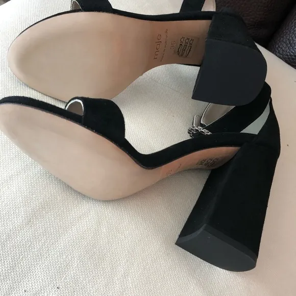 MAJE Fariaz Suede Sandals In Black