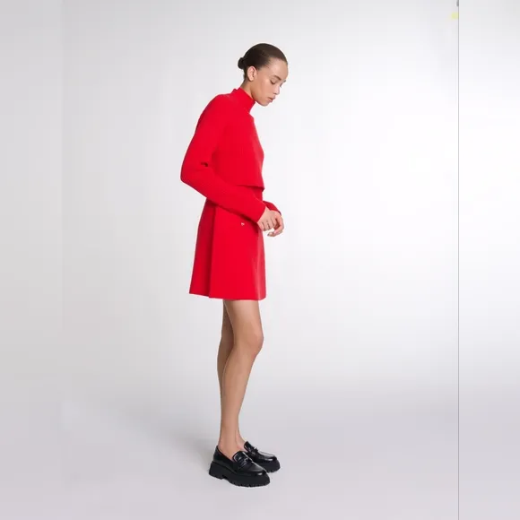 MAJE RED MINI DRESS 2in 1