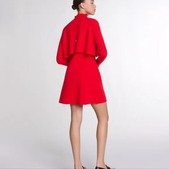 MAJE RED MINI DRESS 2in 1