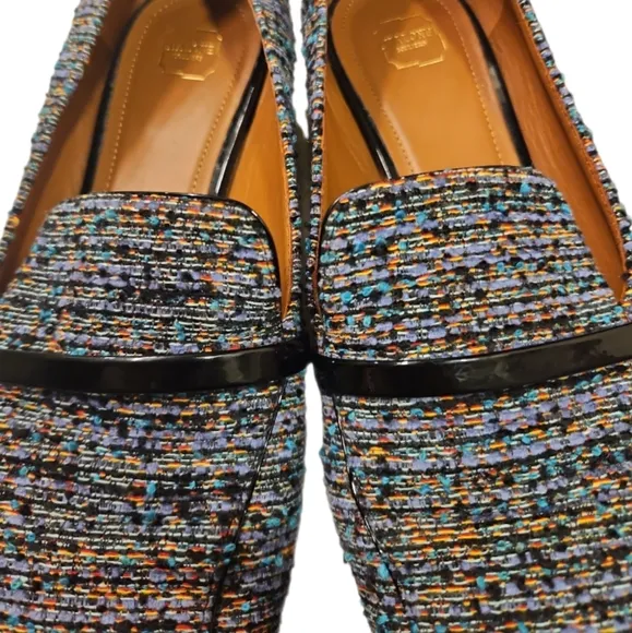 MALONE SOULIERS | Bouclé-Tweed Loafers with Patent-Leather Trim in Size …