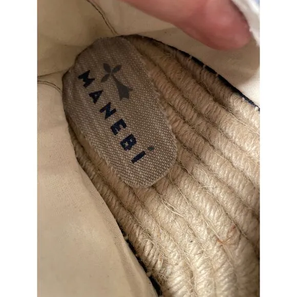 Manebi‎ x Anthropologie Slate Blue Denim Jute Mens Espadrilles 44/11