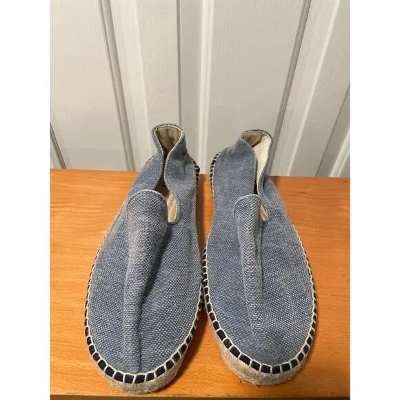 Manebi‎ x Anthropologie Slate Blue Denim Jute Mens Espadrilles 44/11
