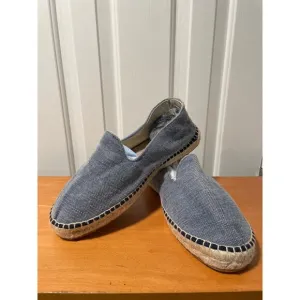 Manebi‎ x Anthropologie Slate Blue Denim Jute Mens Espadrilles 44/11